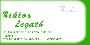 miklos legath business card